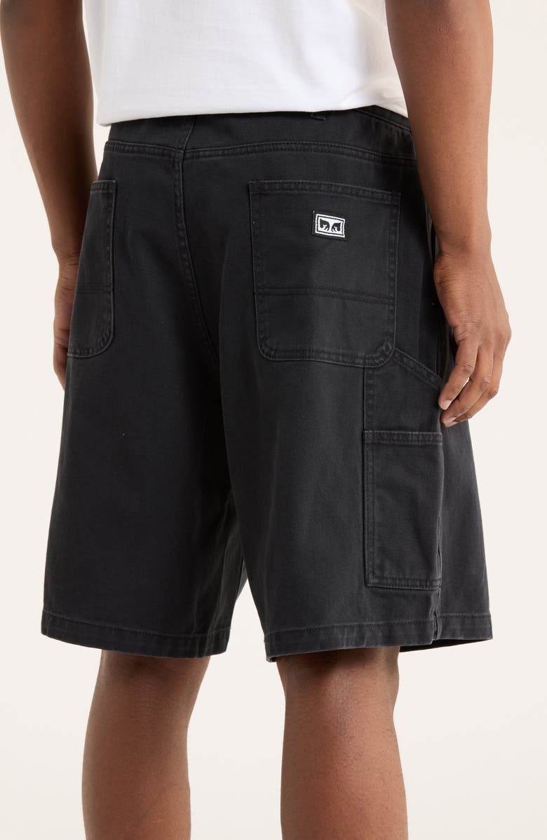 Obey Bigwig Denim Carpenter Shorts, Alternate, color, Black Faded Wash