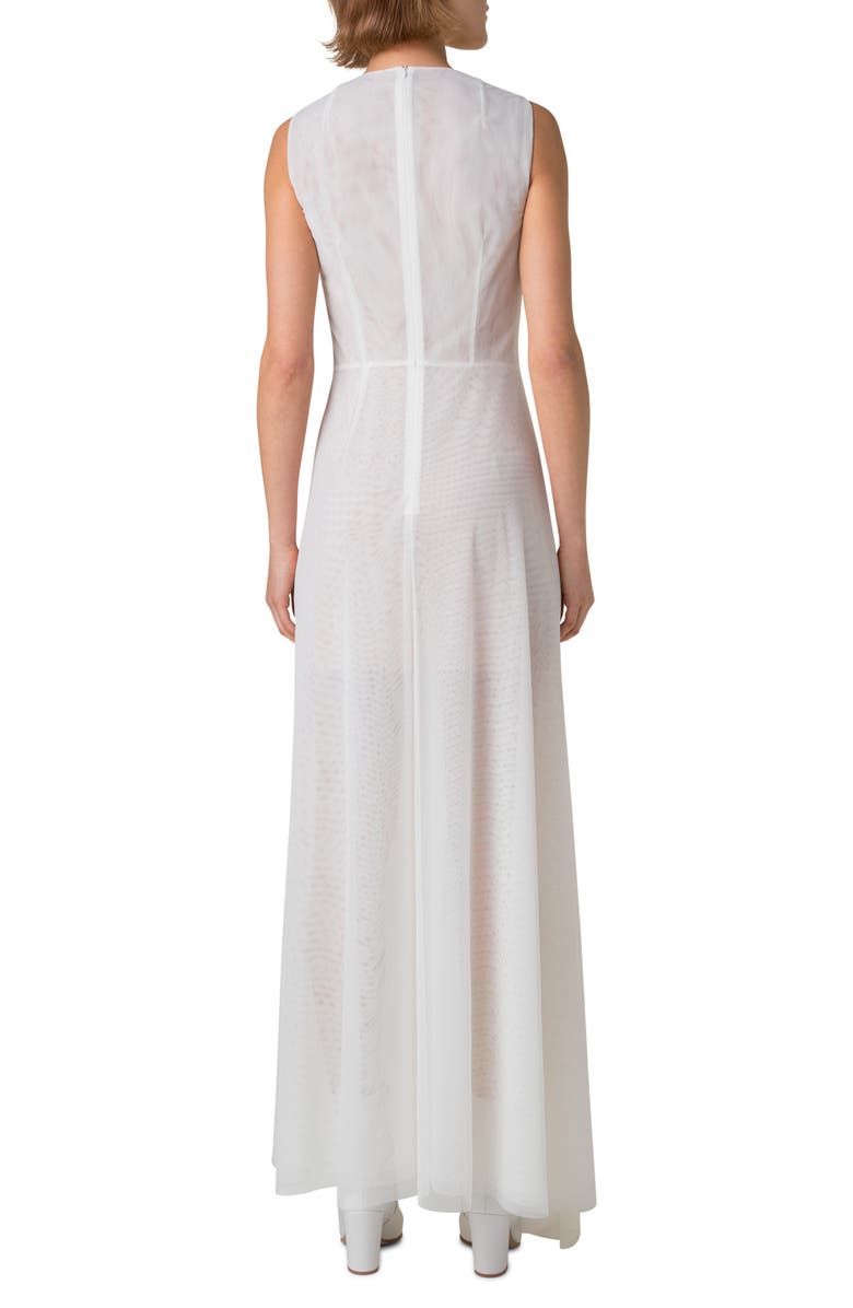 Akris Sleeveless Technical Tulle Gown, Alternate, color, Ecru