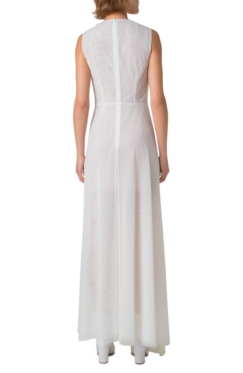 AKRIS AKRIS SLEEVELESS TECHNICAL TULLE GOWN