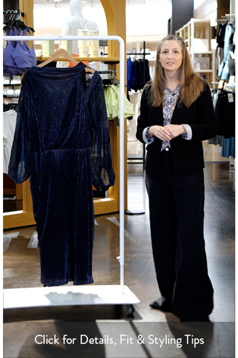 Jaylee Metallic Long Sleeve Sheath Dress video