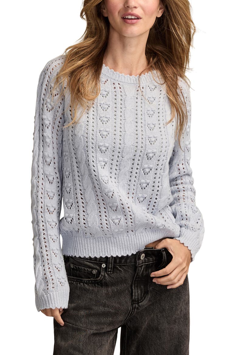 Pointelle Sweater, Main, color, HEATHER