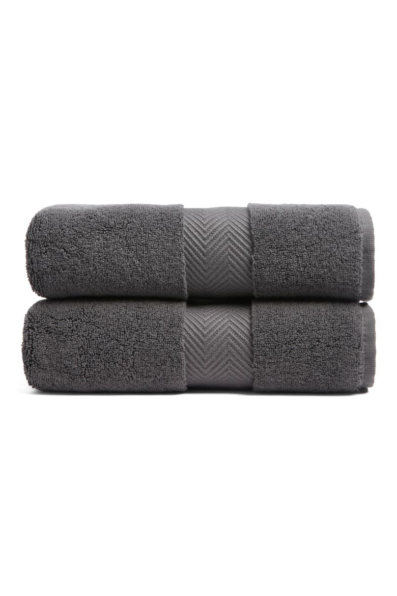Set of Two Organic Hydrocotton Hand Towels, Main, color, GREY ONYX