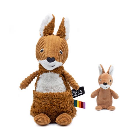 Kangaroo Mom & Her Baby - Secret Keeper Plush Toy, Eco-Friendly, Soft & Washable
