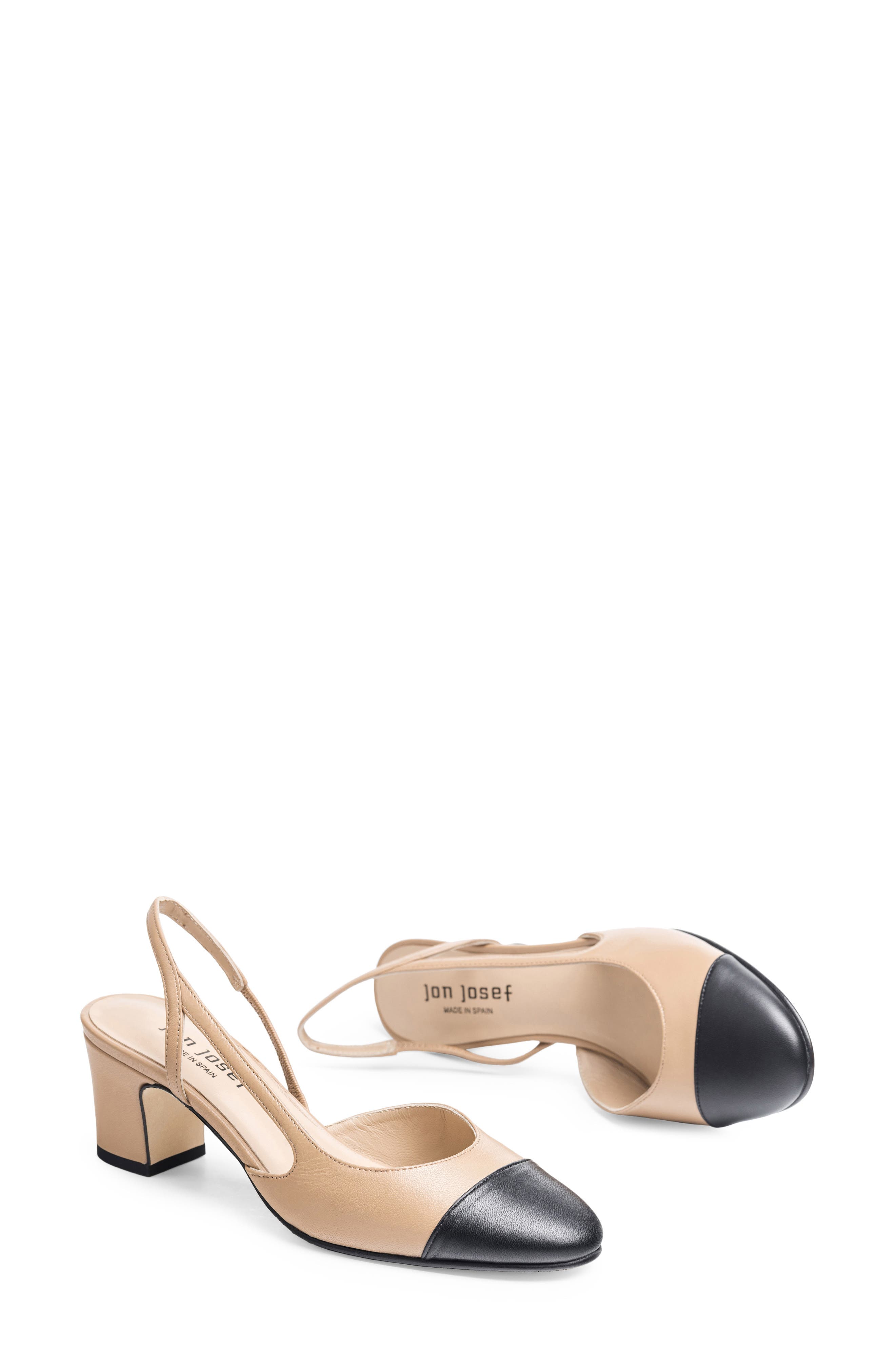 Jon Josef Daniela Block Heel Slingback Pump, Alternate, color, Black Tan Combo