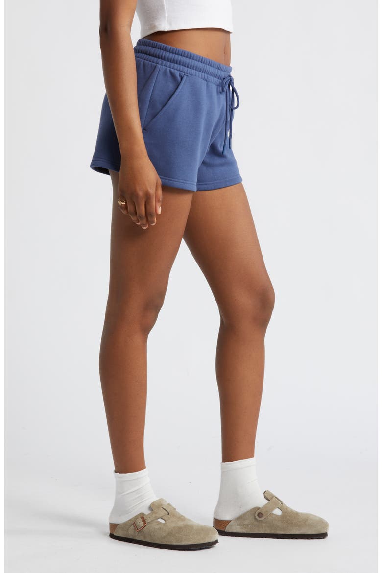 Elastic Waist Fleece Shorts, Alternate, color, BLUE INDIGO