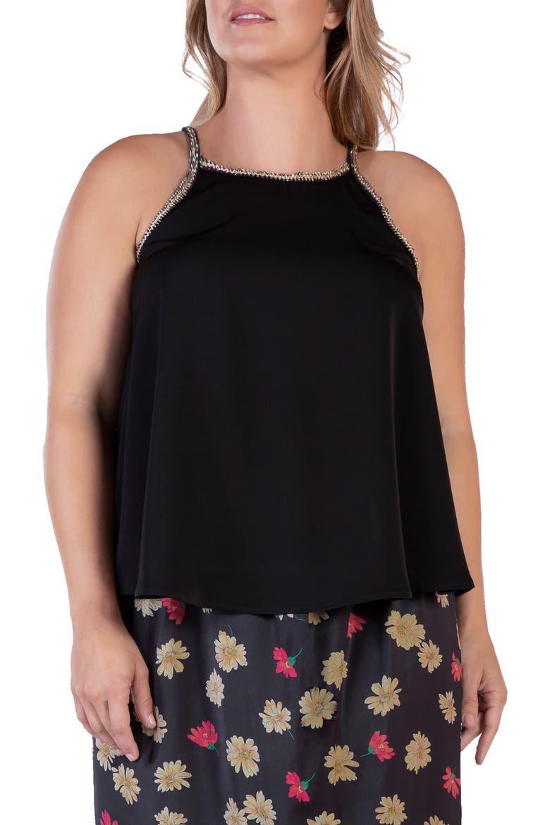 Metallic Trim Tank, Main, color, BLACK