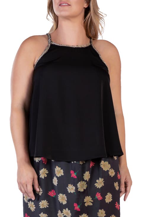 Metallic Trim Tank (Plus Size)