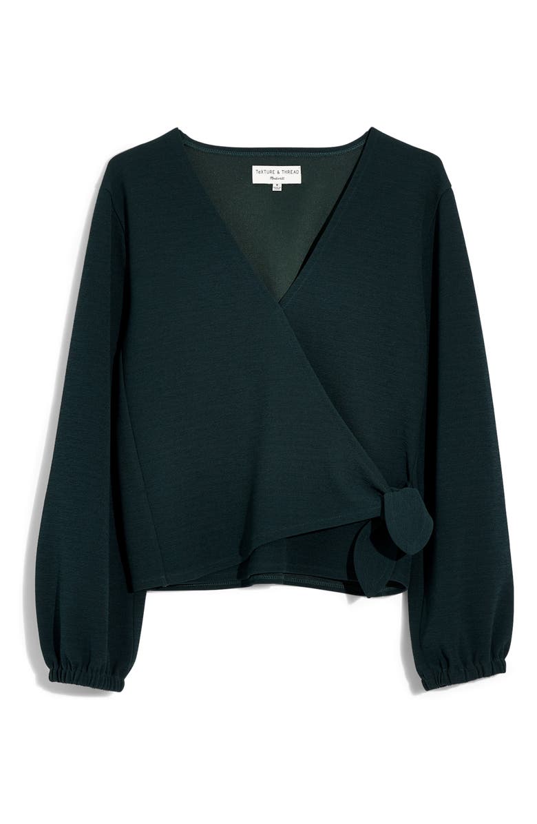 Madewell Texture & Thread Crepe Wrap Top, Alternate, color,