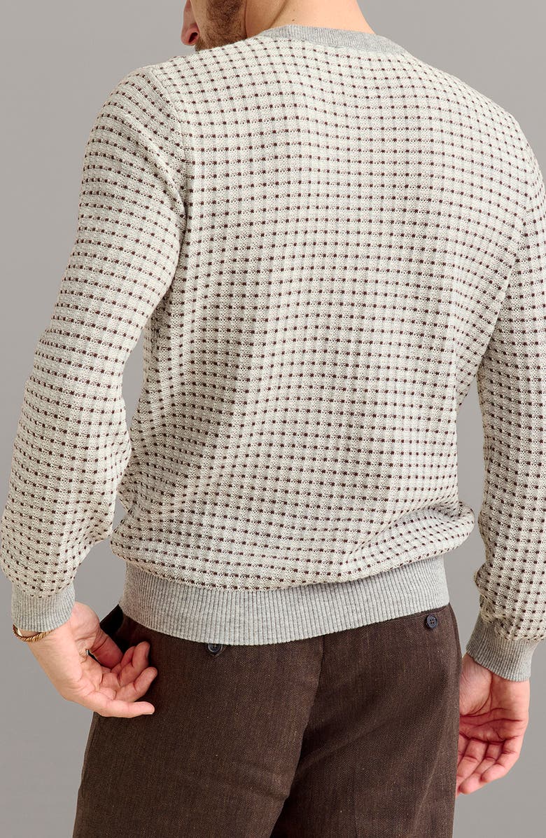 Billy Reid Grid Texture Jacquard Sweater, Alternate, color, Ivory Multi