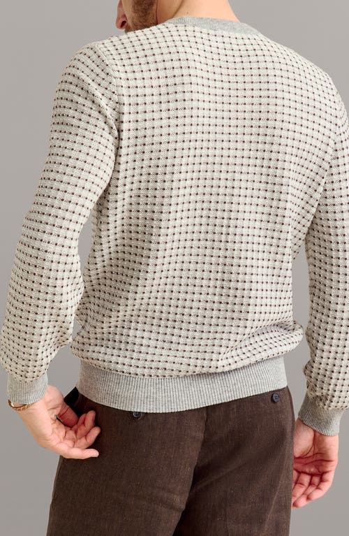 Billy Reid Grid Texture Jacquard Crew In Multi