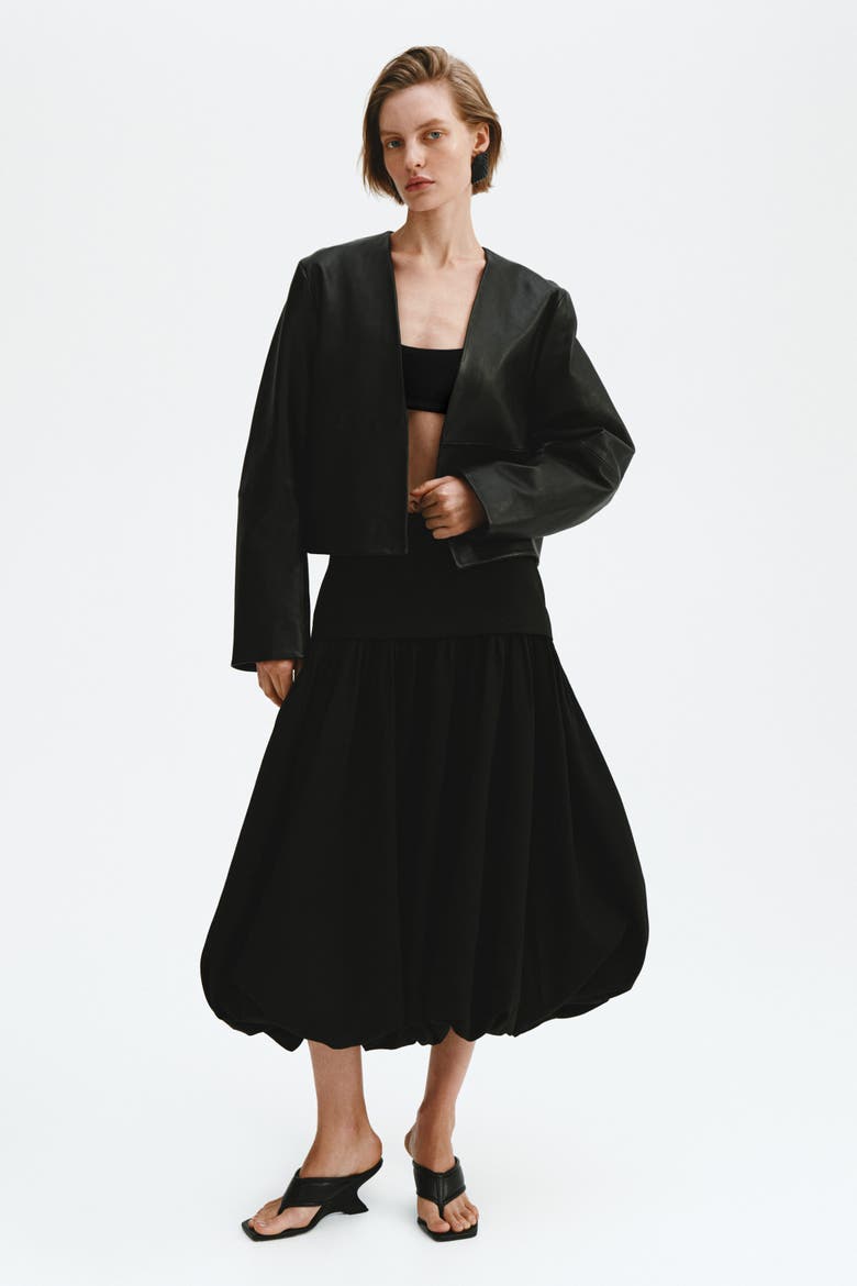 Midi Balloon Skirt, Main, color, Black