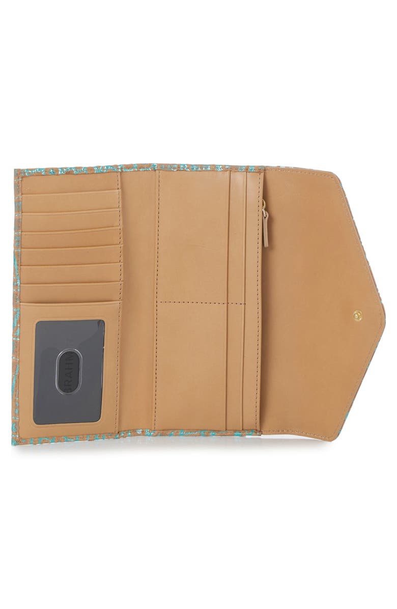 Brahmin Veronica Croc Embossed Leather Envelope Wallet, Alternate, color, 