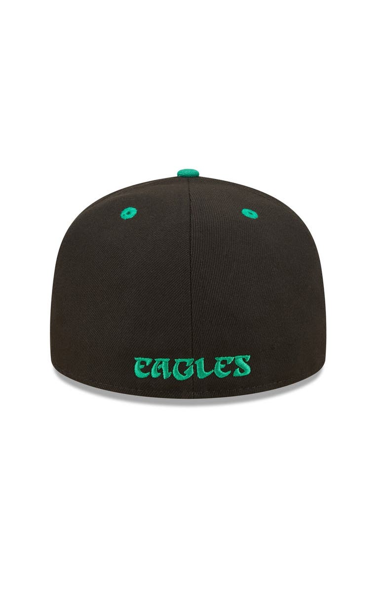 New Era Men's New Era Black/ Philadelphia Eagles Flipside 2Tone 59FIFTY Fitted Hat, Alternate, color, Black