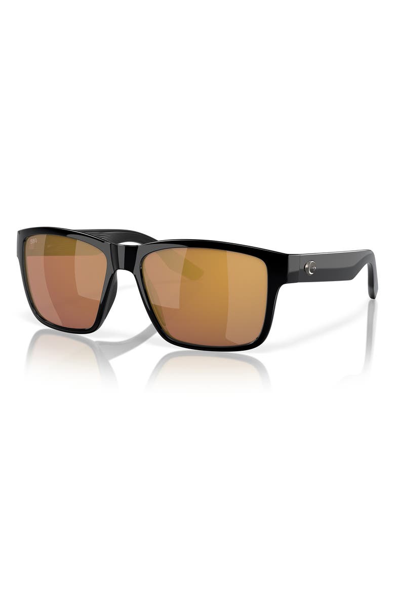 Costa Del Mar Square Polarized Sunglasses, Alternate, color, Black Gold