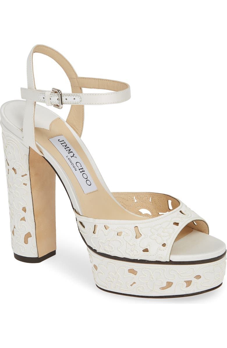 Jimmy Choo Peachy Lace Sandal, Main, color,