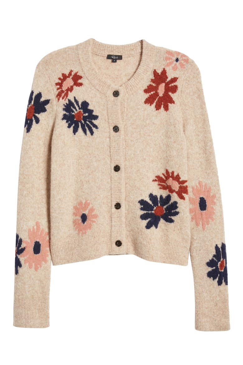 Millie Floral Intarsia Cardigan, Alternate, color, MAUVE MEADOW
