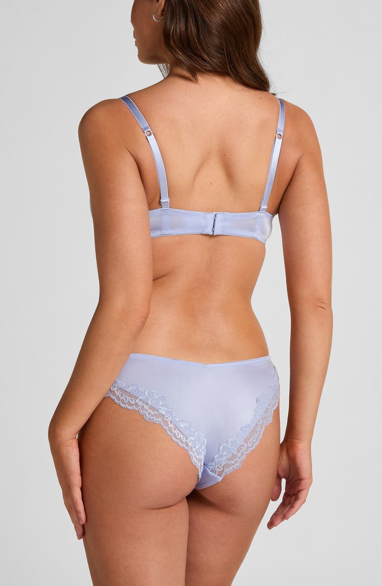 Hunkemöller Lace & Shine Brazilian Panties, Alternate, color, Baby Lavender