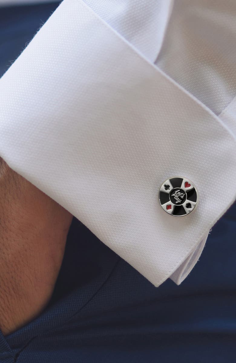 Cufflinks, Inc. Poker Chip Cuff Links, Alternate, color, Black