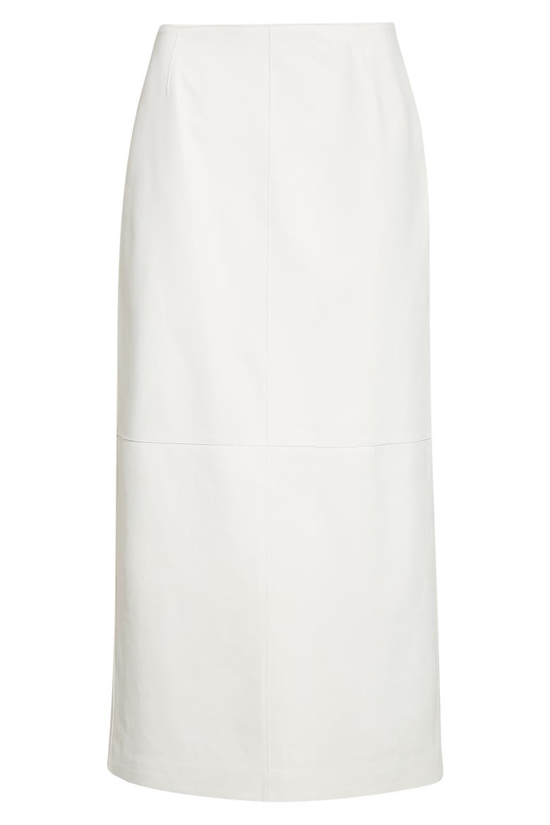 Glove Leather Midi Pencil Skirt, Alternate, color, WHITE