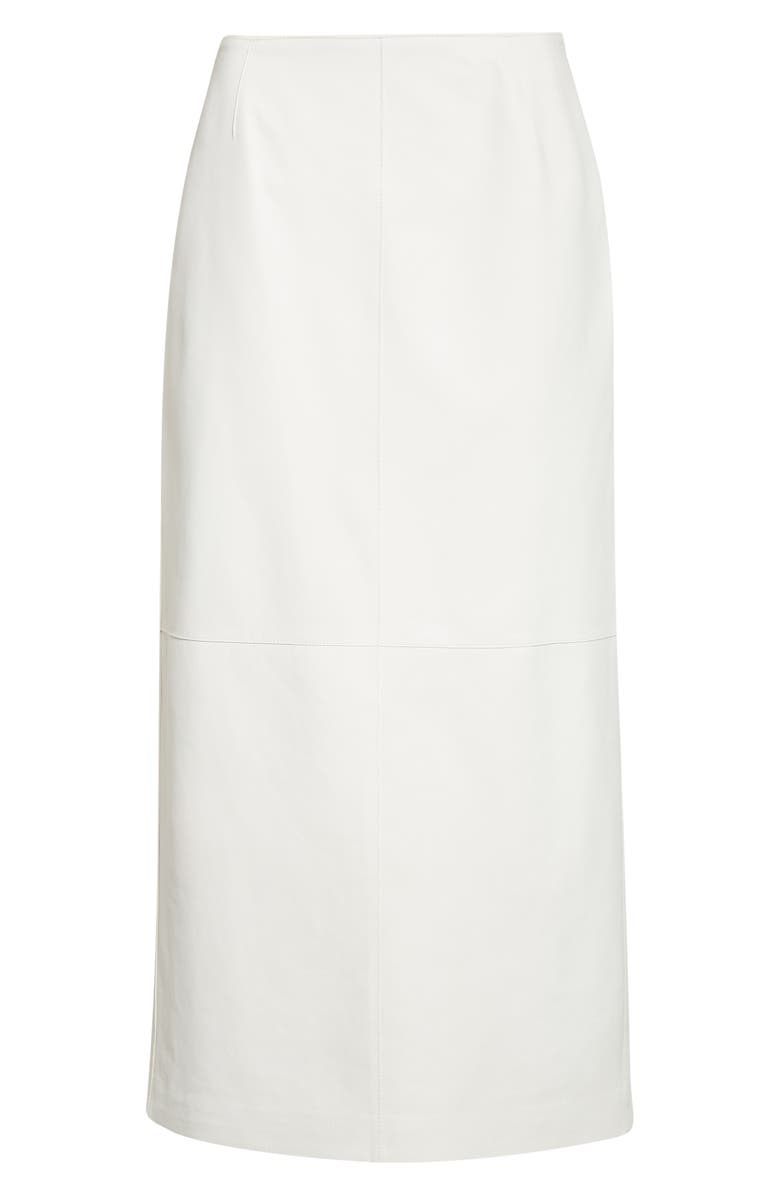 Lafayette 148 New York Glove Leather Midi Pencil Skirt, Alternate, color, White