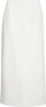Lafayette 148 New York Glove Leather Midi Pencil Skirt