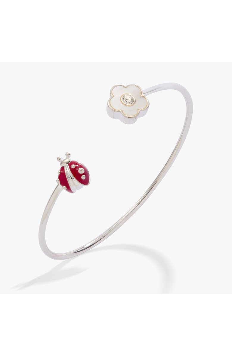 Alex and Ani Ladybug and Daisy Flex Cuff, Main, color, Silver