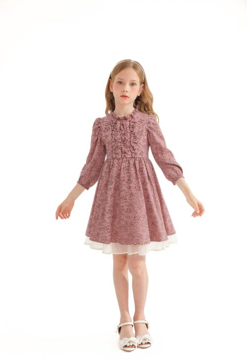 Sweet Cactus Floral Layered Dress In Pink