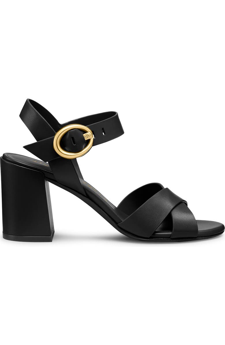 Stuart Weitzman Benni Ankle Strap Sandal, Alternate, color, Black