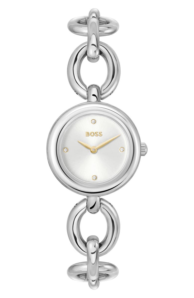 BOSS Live Bracelet Watch, 28mm, Main, color, Silver White