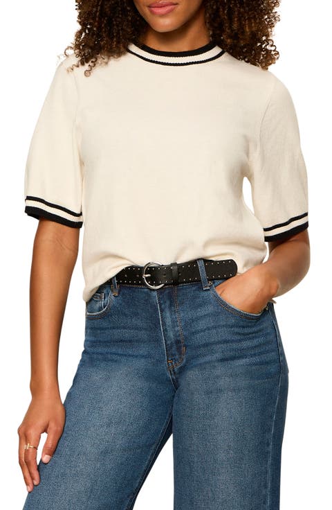 Perfect Tipped Short Sleeve Sweater