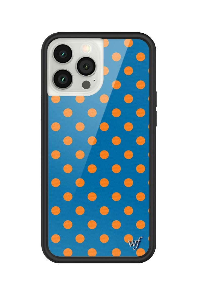 Polka Dot | Blue and Orange iPhone Case, Alternate, color, Blue