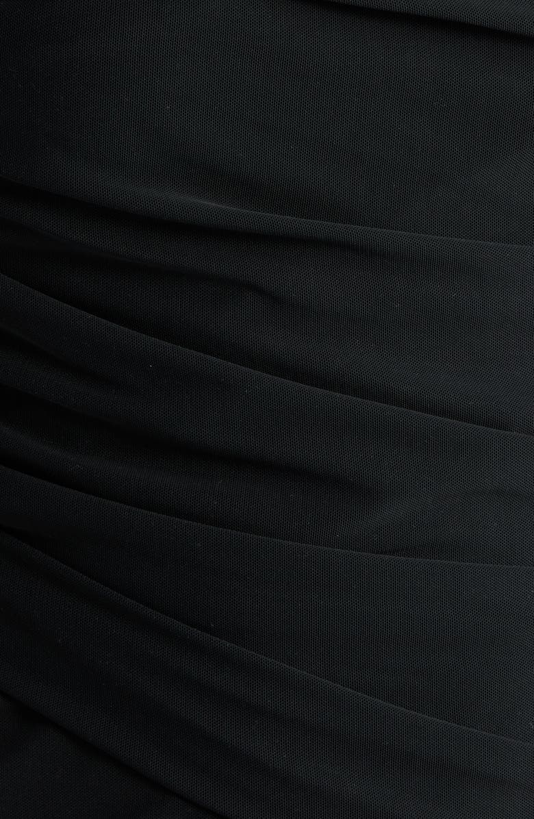 BOSS Orange Etulia Ruched Long Sleeve Dress, Alternate, color, Black