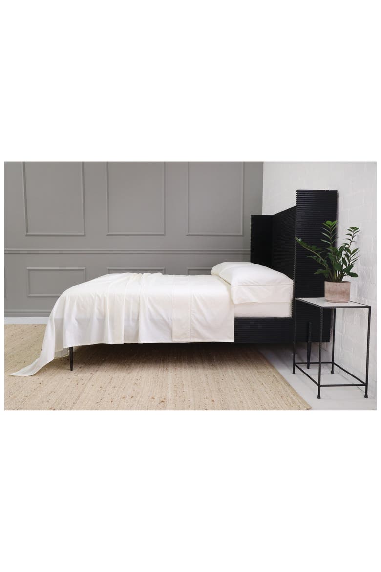 Como Ladder Stitch Cotton Sateen Sheet Set, Alternate, color, IVORY