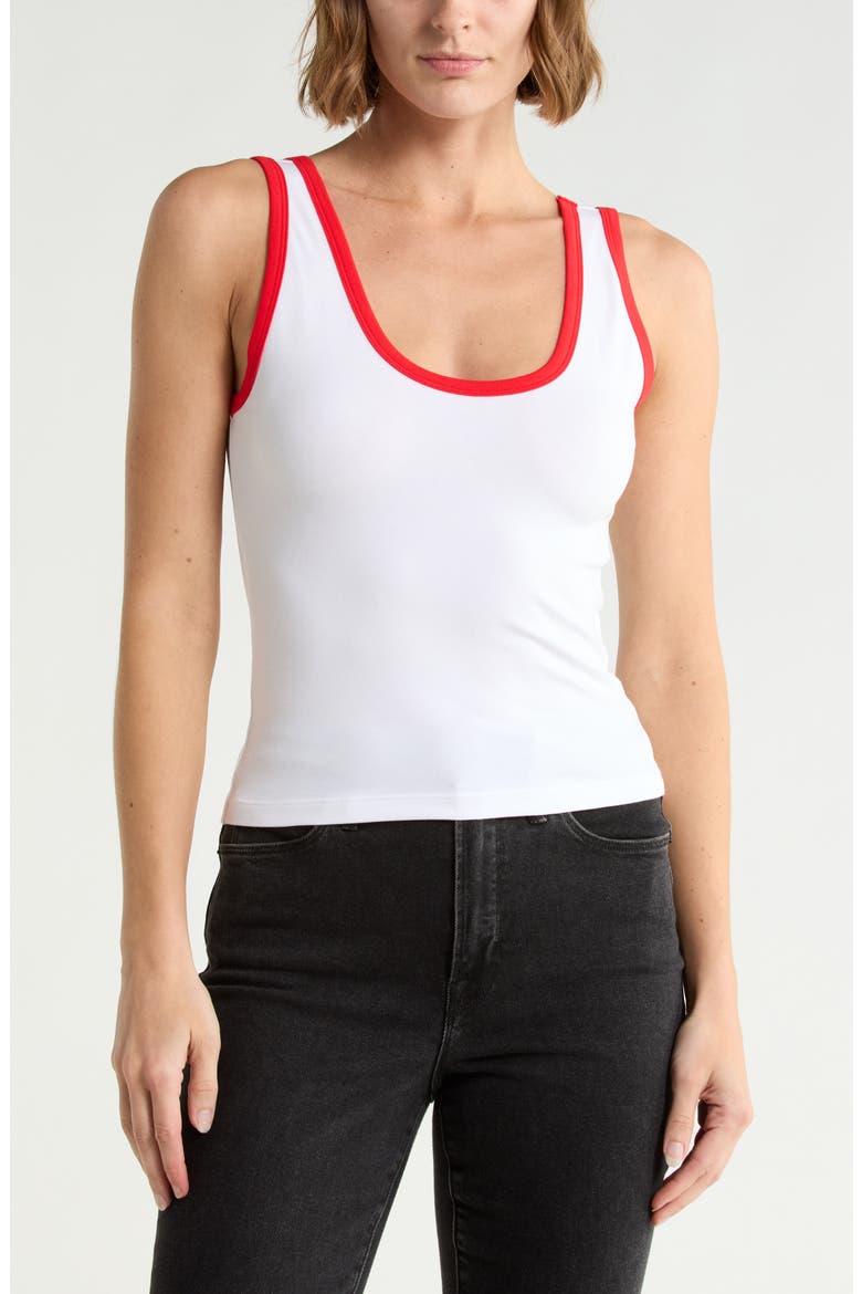 Stretch Cotton Crop Ringer Tank, Main, color, FLAMING HOT