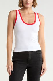 Good American Stretch Cotton Crop Ringer Tank