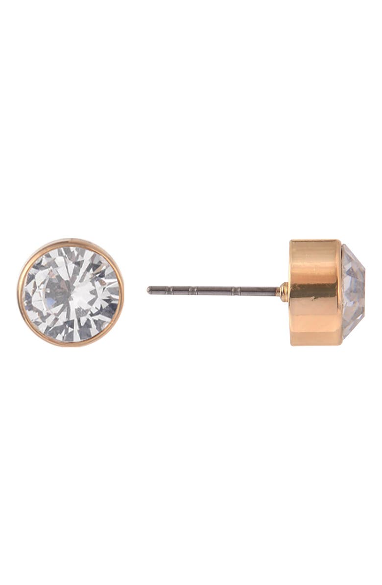 RACHEL Rachel Roy Crystal Stud Earrings & Lucky Charm Coin Pendant Necklace Set, Alternate, color, Gold