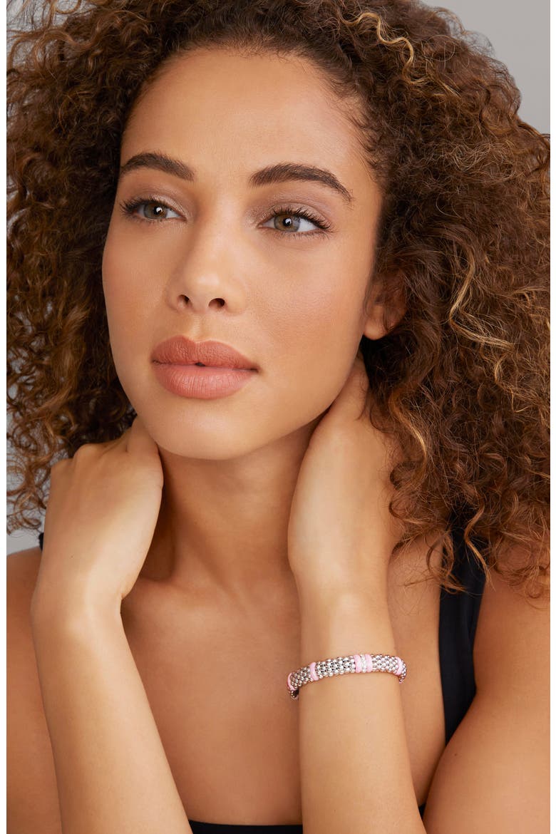 Pink Caviar Diamond Ceramic Station Bracelet (Nordstrom Exclusive), Alternate, color, PINK