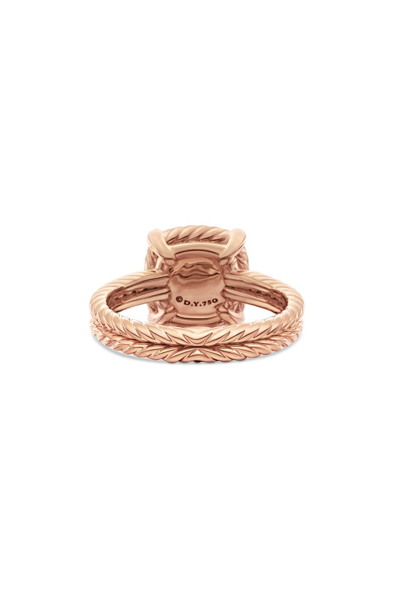 Chatelaine® Pavé Bezel Ring in 18K Rose Gold, Alternate, color, ROSE GOLD/ DIAMOND/ MORGANITE