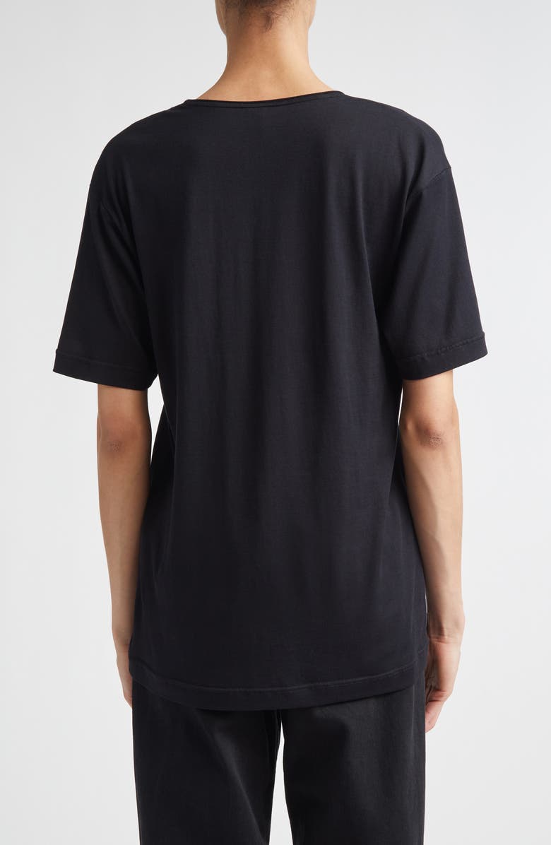 TOTEME Silk Crepe T-Shirt, Alternate, color, Black