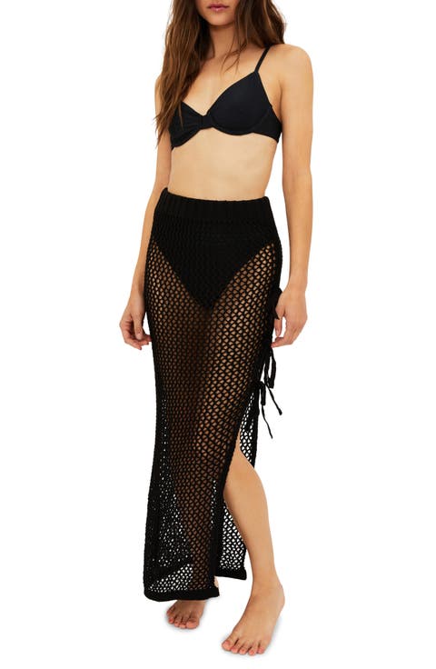 Deborah Sheer Open Stitch Cover-Up Skirt