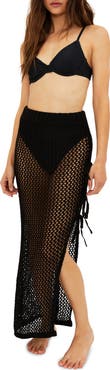 Beach Riot Deborah Sheer Open Stitch Cover-Up Skirt