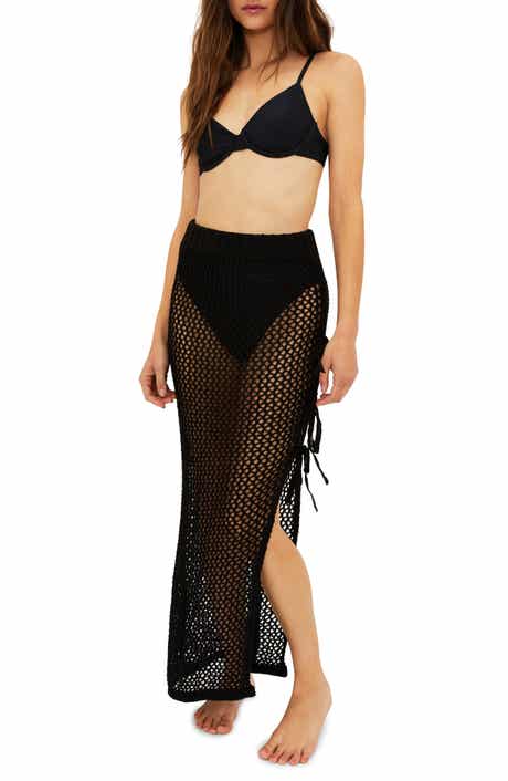 Beach Riot Deborah Sheer Open Stitch Cover-Up Skirt