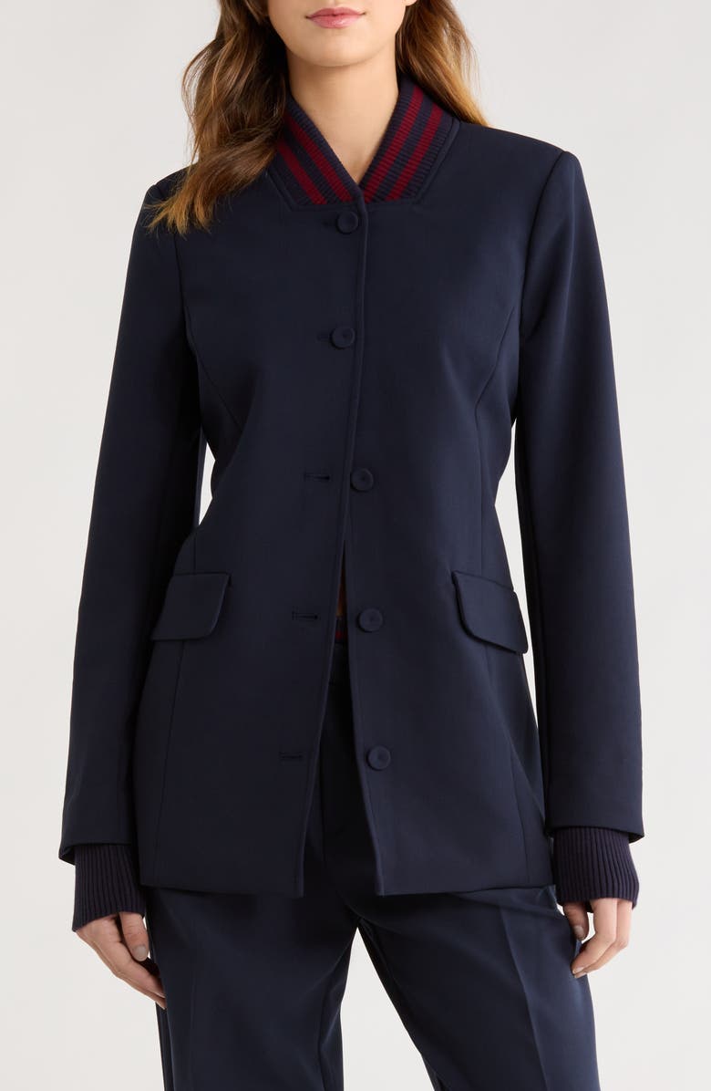Favorite Daughter The Varsity Blazer, Alternate, color, Navy/ Vino