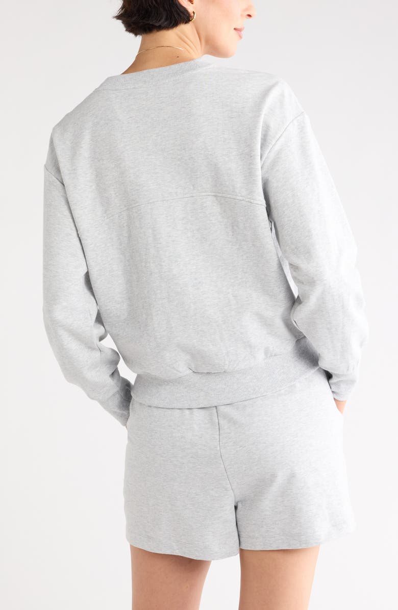 Z by Zella Relay Terry Crewneck Sweatshirt, Alternate, color, Grey Light Heather