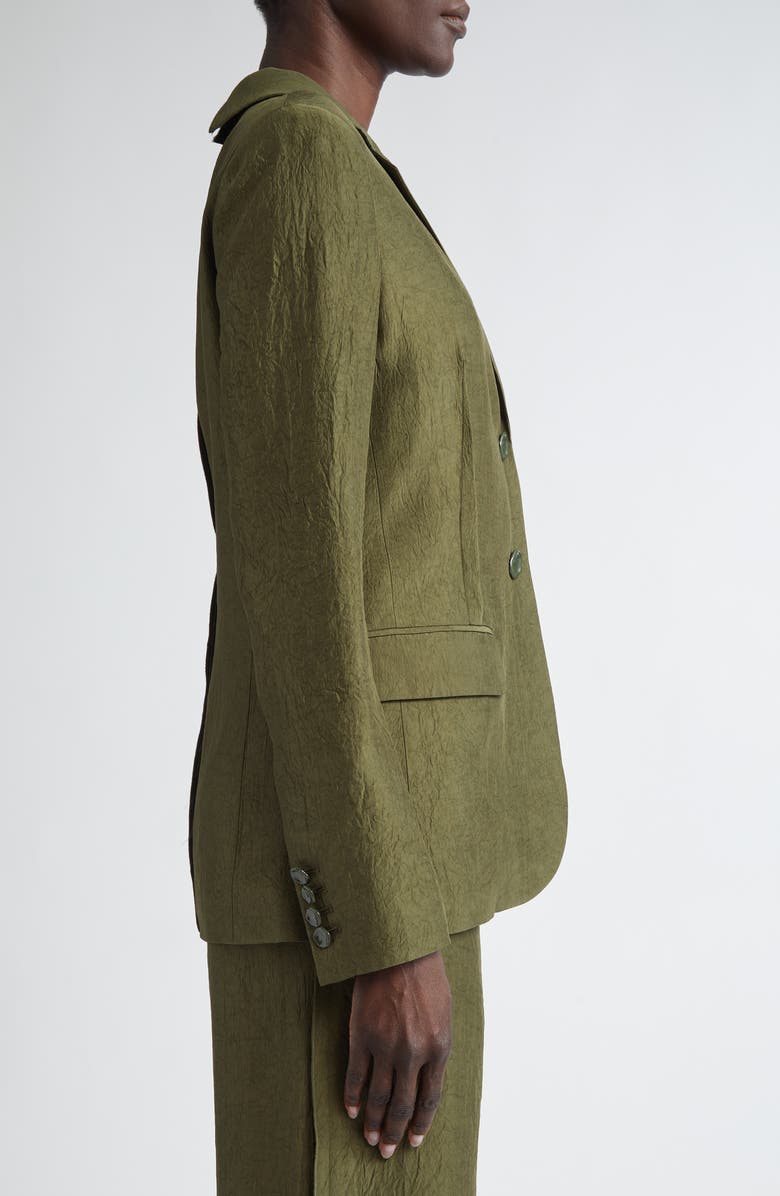 Jason Wu Collection Crinkled Satin Blazer, Alternate, color, Dark Fern