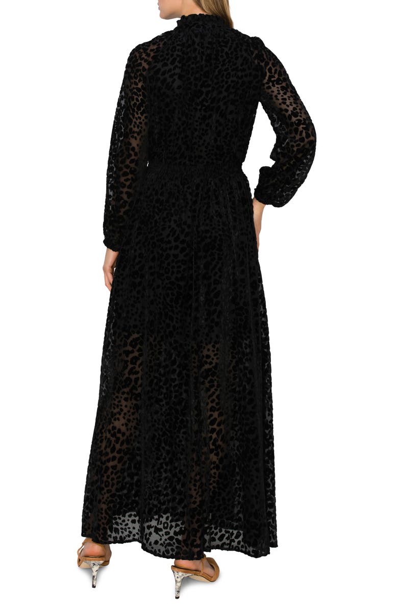 MELLODAY Velvet Burnout Maxi Dress, Alternate, color, 