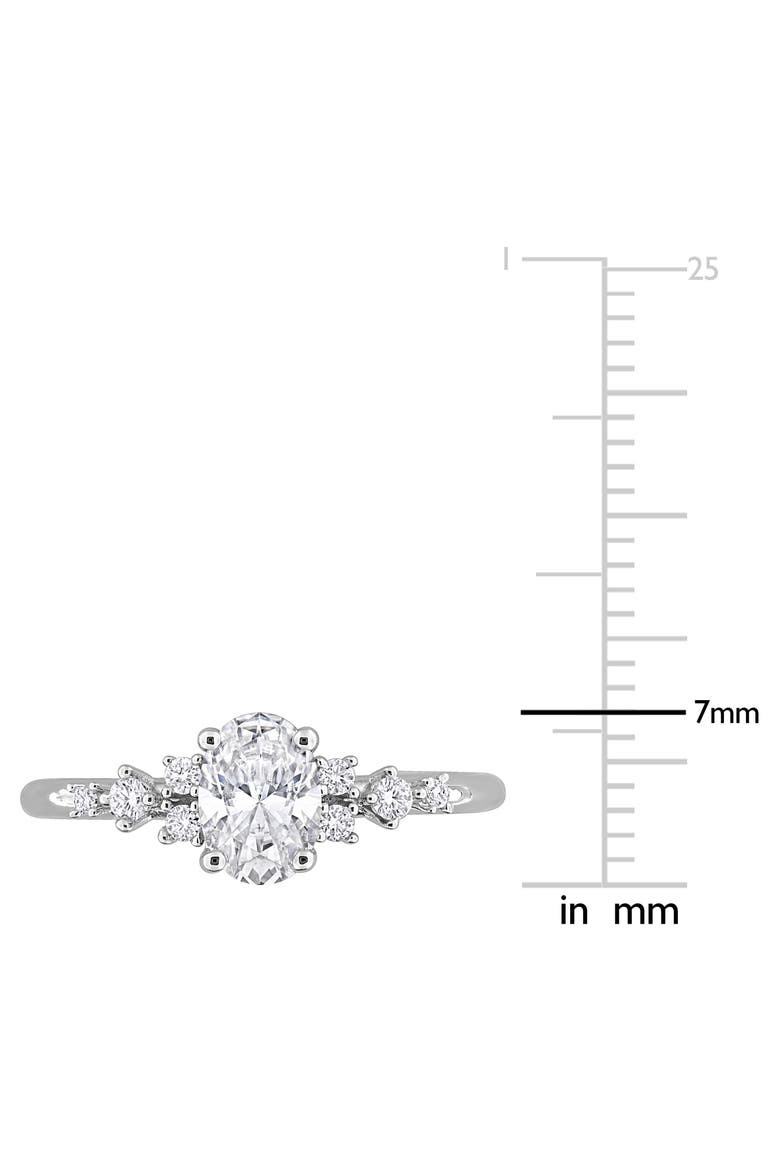 Oval Lab-Created Moissanite Engagement Ring, Alternate, color, WHITE