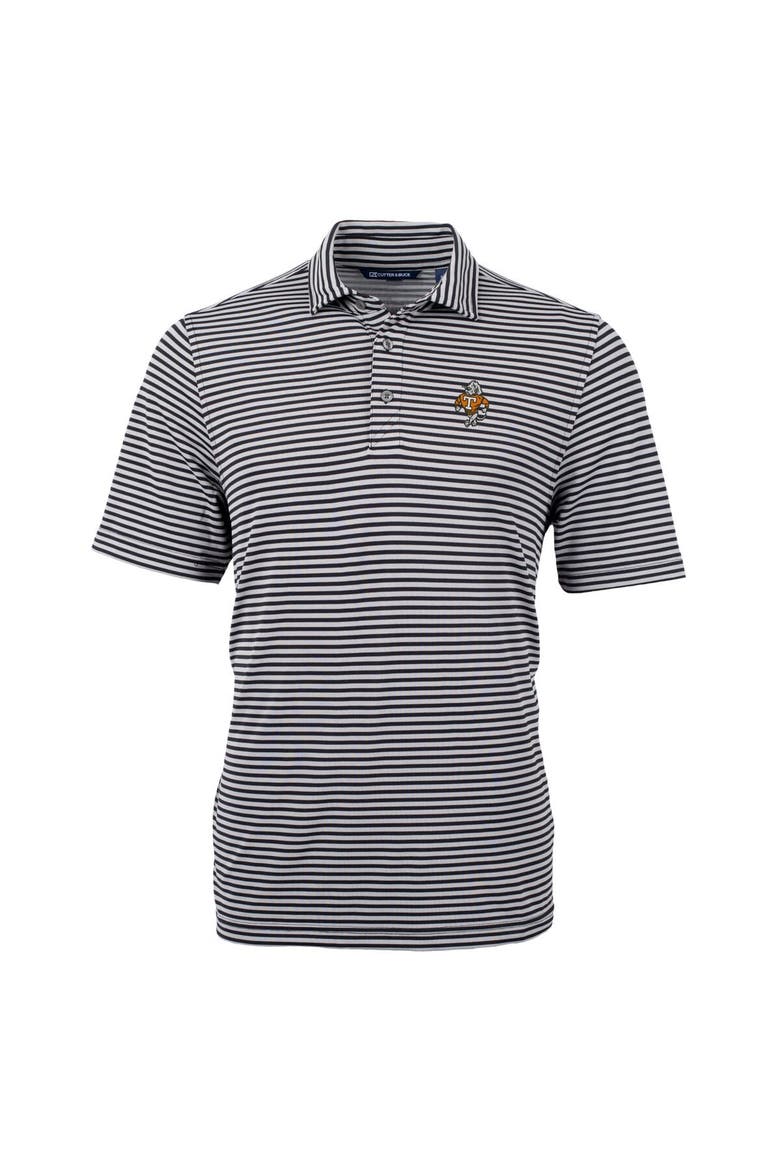 Men's Cutter & Buck  Black Tennessee Volunteers Vault DryTec Virtue Eco Pique Stripe Recycled Polo, Alternate, color, Black
