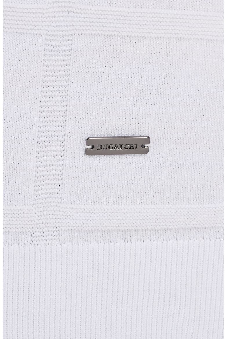 Grid Short Sleeve Cotton & Modal Sweater, Alternate, color, WHITE