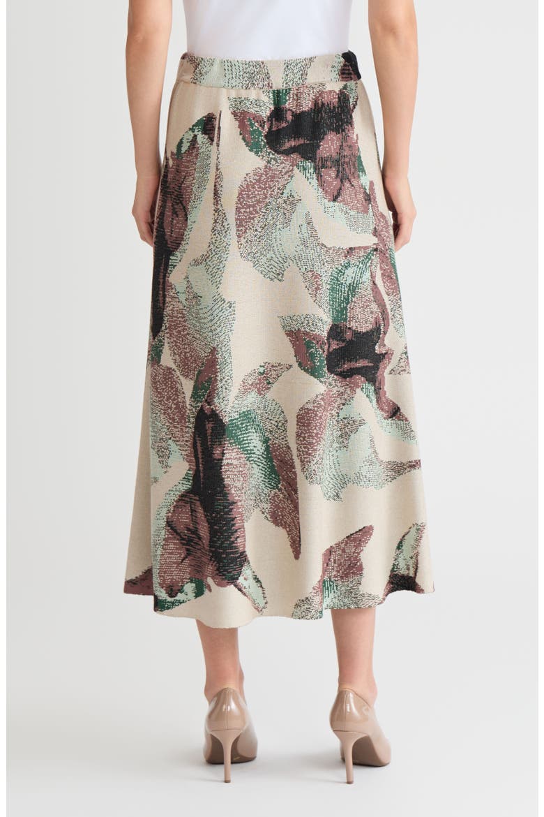 Abstract A-Line Jacquard Soft Knit Maxi Skirt, Alternate, color, Dark Ivy/Midnight Umber